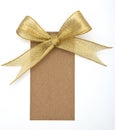 Close up of card note with ribbon