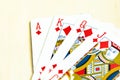 Poker of diamonds. playing cards