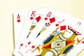 Poker of diamonds. playing cards