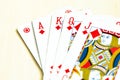 Poker of diamonds. playing cards