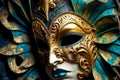 close-up carnival mask, theatrical background