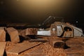 Close-up of a carpenter using a circular saw or a tool Royalty Free Stock Photo