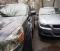 close up. cars in the city Parking lot. Royalty Free Stock Photo