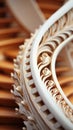 Close up of a carved wooden design, AI