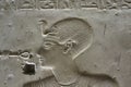 Close up carving of young king pharaoh in Seti temple in Sohag Royalty Free Stock Photo