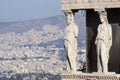 Close up of caryatids in Erechtheion of Erechtheum Royalty Free Stock Photo