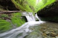 close-up of cascading spring waterfalls, with the sound of rushing water audible Royalty Free Stock Photo