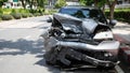 Close up cash car braking on road