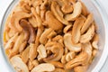 Close-up Cashews in a small pot.