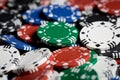 Close up of casino chips background Royalty Free Stock Photo