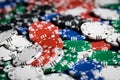 Close up of casino chips background Royalty Free Stock Photo