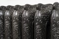 Close-up of a cast-Iron battery with an ornament Royalty Free Stock Photo