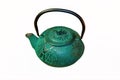 Close-up of a cast-iron tea pot for brewing green tea isolate on a white background. Royalty Free Stock Photo