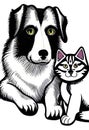 Close up cat and dog portrait Royalty Free Stock Photo