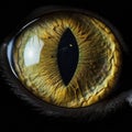 Close up of cat eye iris on black background, macro, photography Royalty Free Stock Photo