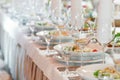 Close-up catering table set Royalty Free Stock Photo