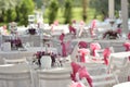 Close-up catering table set