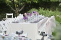 Close-up catering table set