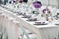 Close-up catering table set