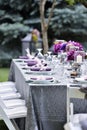 Close-up catering table set Royalty Free Stock Photo