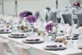 Close-up catering table set Royalty Free Stock Photo