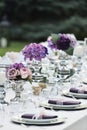 Close-up catering table set Royalty Free Stock Photo