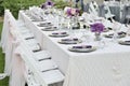 Close-up catering table set Royalty Free Stock Photo