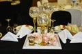 Close-up catering table set Royalty Free Stock Photo