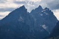 Close-up of the Cathedral Group portion of the Teton Range