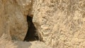 Close up of a cave entrance at qumran, israel