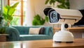 CCTV Modern Security Camera in a Living Room - Generative Ai