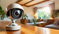 CCTV Modern Security Camera in a Living Room - Generative Ai