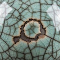Close-up of a celadon ceramic surface with a crackle glaze effect Royalty Free Stock Photo