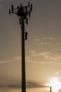 Close Up of Cellphone Tower at Sunset Royalty Free Stock Photo