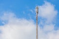 Close up Cellular transmitter, dipole antenna for telecommunications with clear blue sky background. Royalty Free Stock Photo