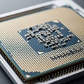 Close-up of a central processing unit (CPU) showing the underside with an intricate Royalty Free Stock Photo