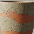 A close-up of a ceramic pot with a textured surface. The pot features layered, rough Royalty Free Stock Photo