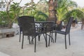 Close up Chairs and table beautiful view in garden Royalty Free Stock Photo