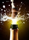 Close up of champagne cork pop Royalty Free Stock Photo