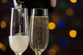 Close-up of champagne pouring in a wine glass Royalty Free Stock Photo