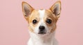 close-up of a charming chihuahua with a soft pink background - generated using ai Royalty Free Stock Photo