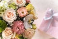 Very beautiful bouquet of flowers and giftwrap