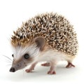 Adorable Baby Hedgehog Walking on White Background Royalty Free Stock Photo