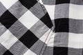 Close up of checkered clothing item with pocket