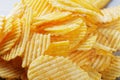 Close up of Cheddar and Sour Cream Potatoe chips Royalty Free Stock Photo