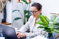 Business woman making video conference call Royalty Free Stock Photo