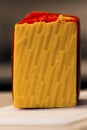 Close up of cheese block, grated Royalty Free Stock Photo