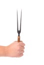 Close up of cheese fork in hand. Royalty Free Stock Photo