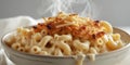 Close up of a Cheesy Mac and Cheese A gooey bubbling macaroni an Royalty Free Stock Photo