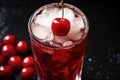 close-up of cherry cola bubbles in a glass Royalty Free Stock Photo